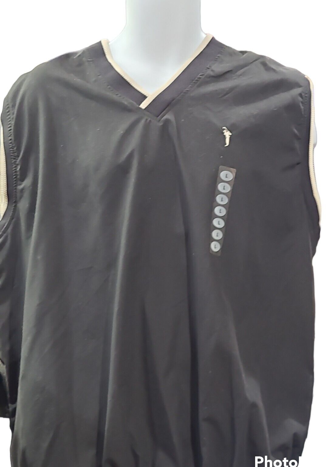 Austin Golf Pullover Sleeveless Vest Size Large Black  Wind Water Resistant