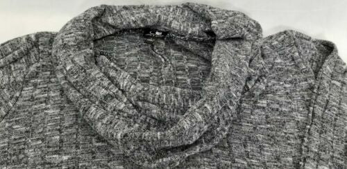 Cable & Gauge Cowl Neck Charcoal Sweater