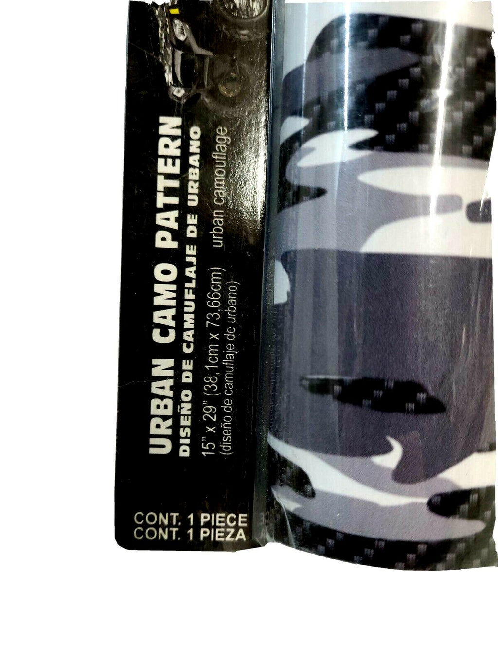 Urban Camo Pattern Vinyl Adhesive Wrap 15"x29" Digital Camo Grey White Black NEW
