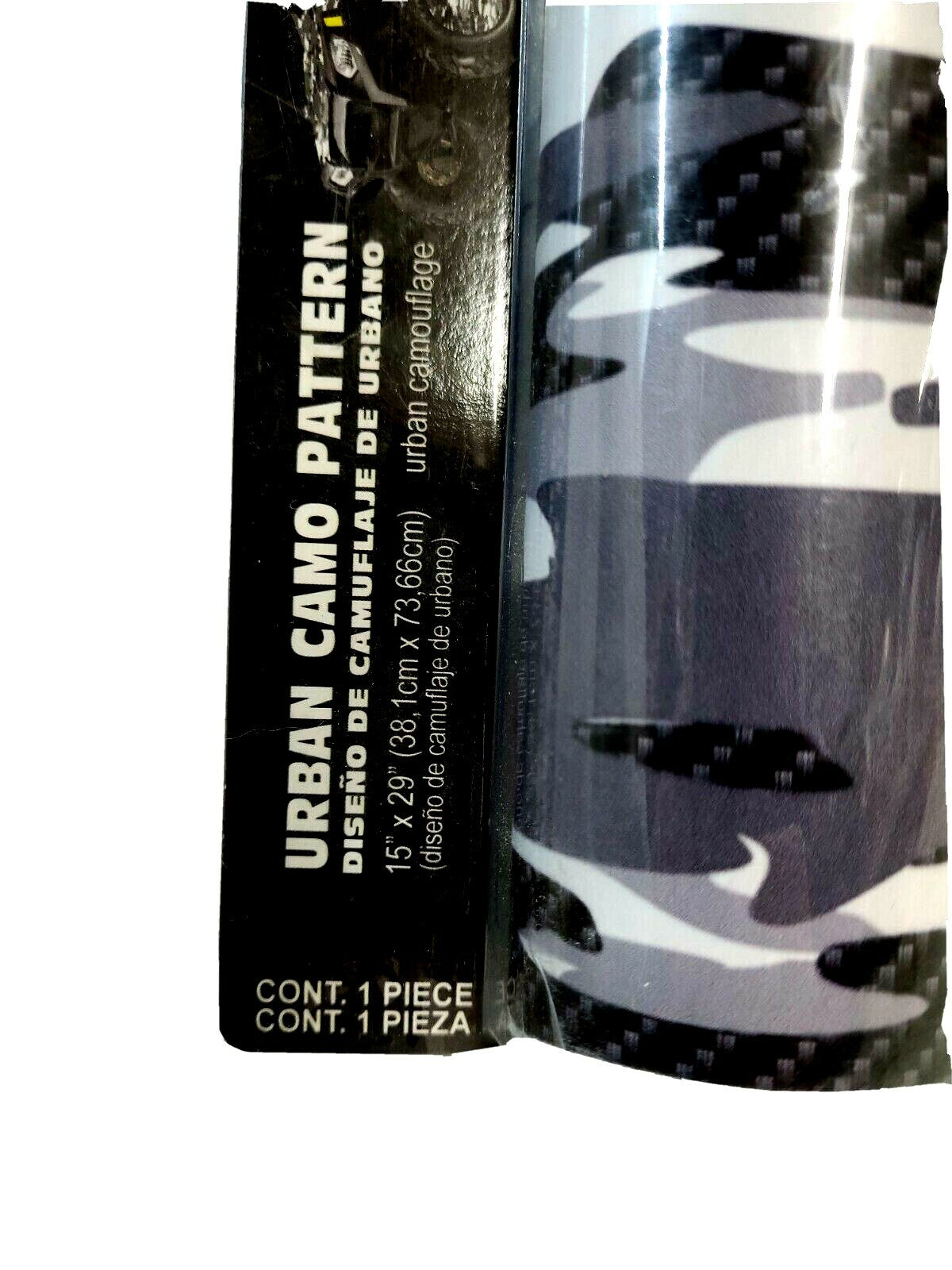 Urban Camo Pattern Vinyl Adhesive Wrap 15"x29" Digital Camo Grey White Black NEW