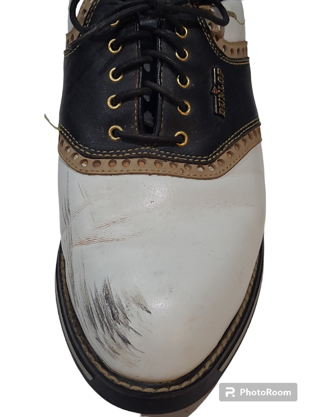 Dunlop Two Tone Saddle Golf Men's Leather M4750C White/Brown Size 9