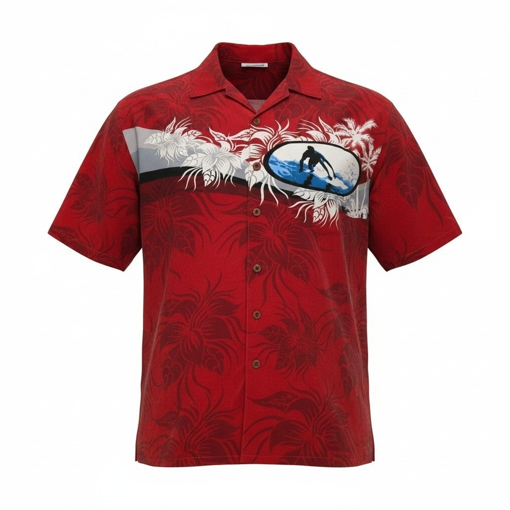 Pineapple Connections Shirt Mens 2XB Hawaiian  "Surfing The Waves" Shirt