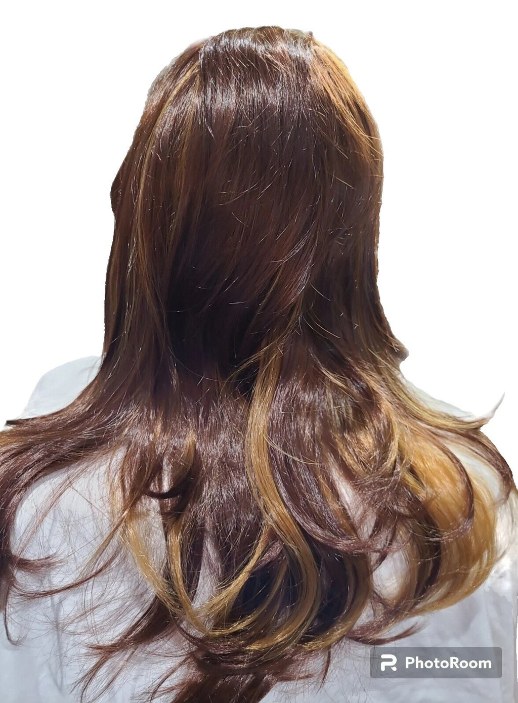 Women Brown Mix Ombre Long Layered Wavy Full Wig Highlighted Loose Wavy Fashion