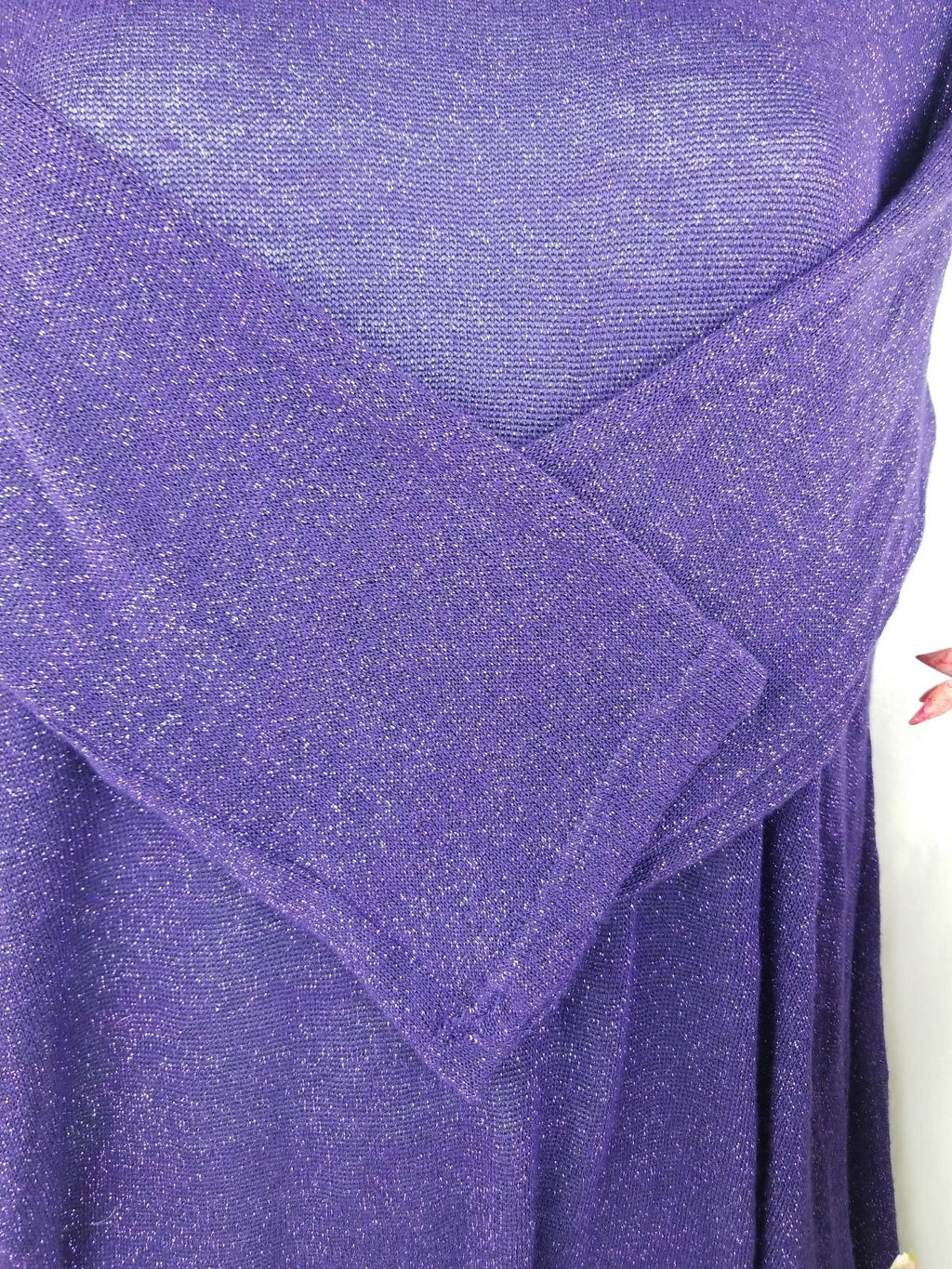 Lbisse Women's Tunic size M,  Purple / with woven sparkle texture