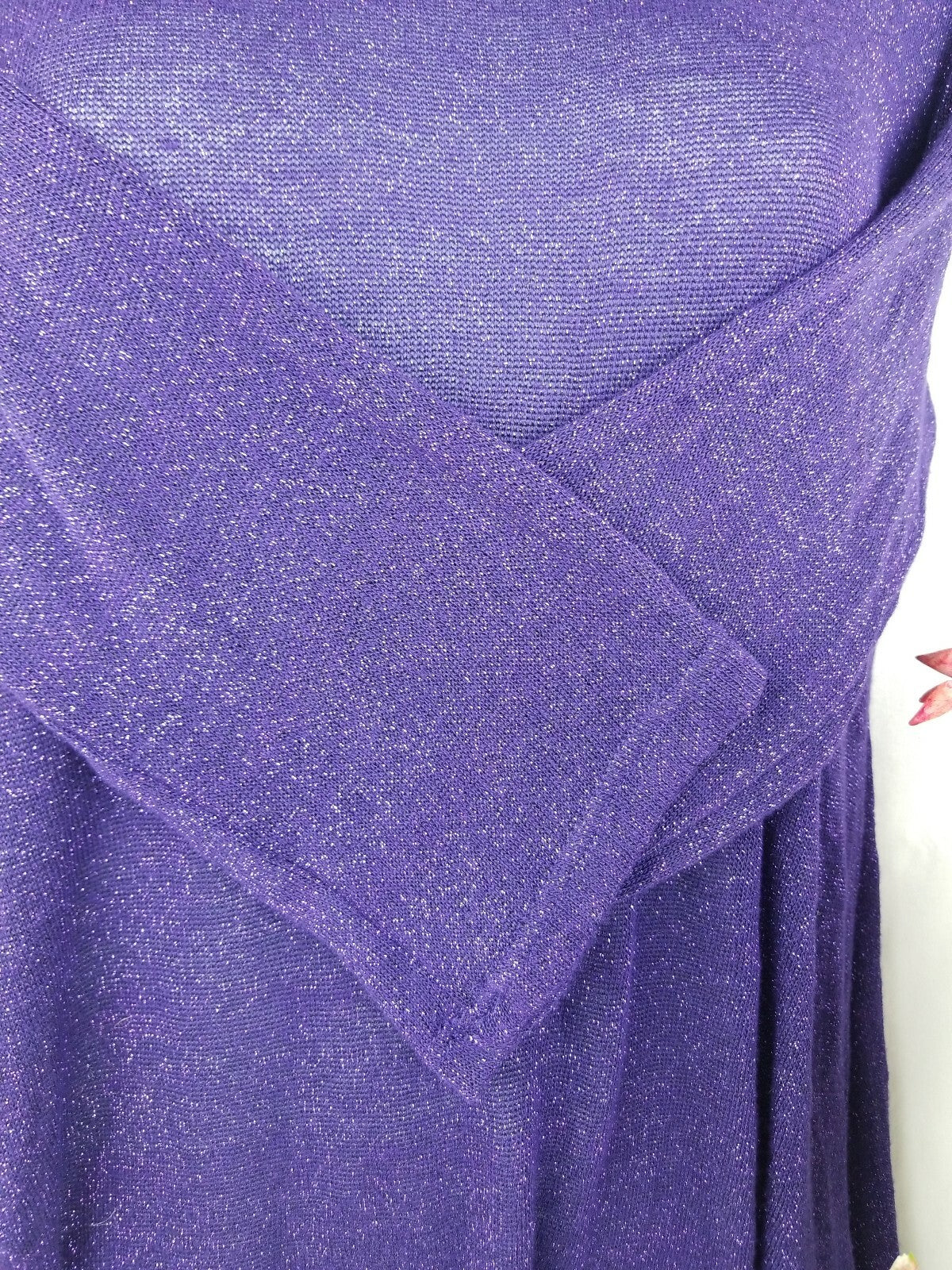 Lbisse Women's Tunic size M,  Purple / with woven sparkle texture