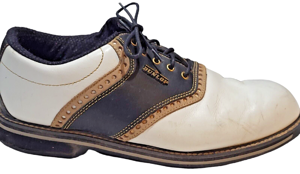 Dunlop Two Tone Saddle Golf Men's Leather M4750C White/Brown Size 9