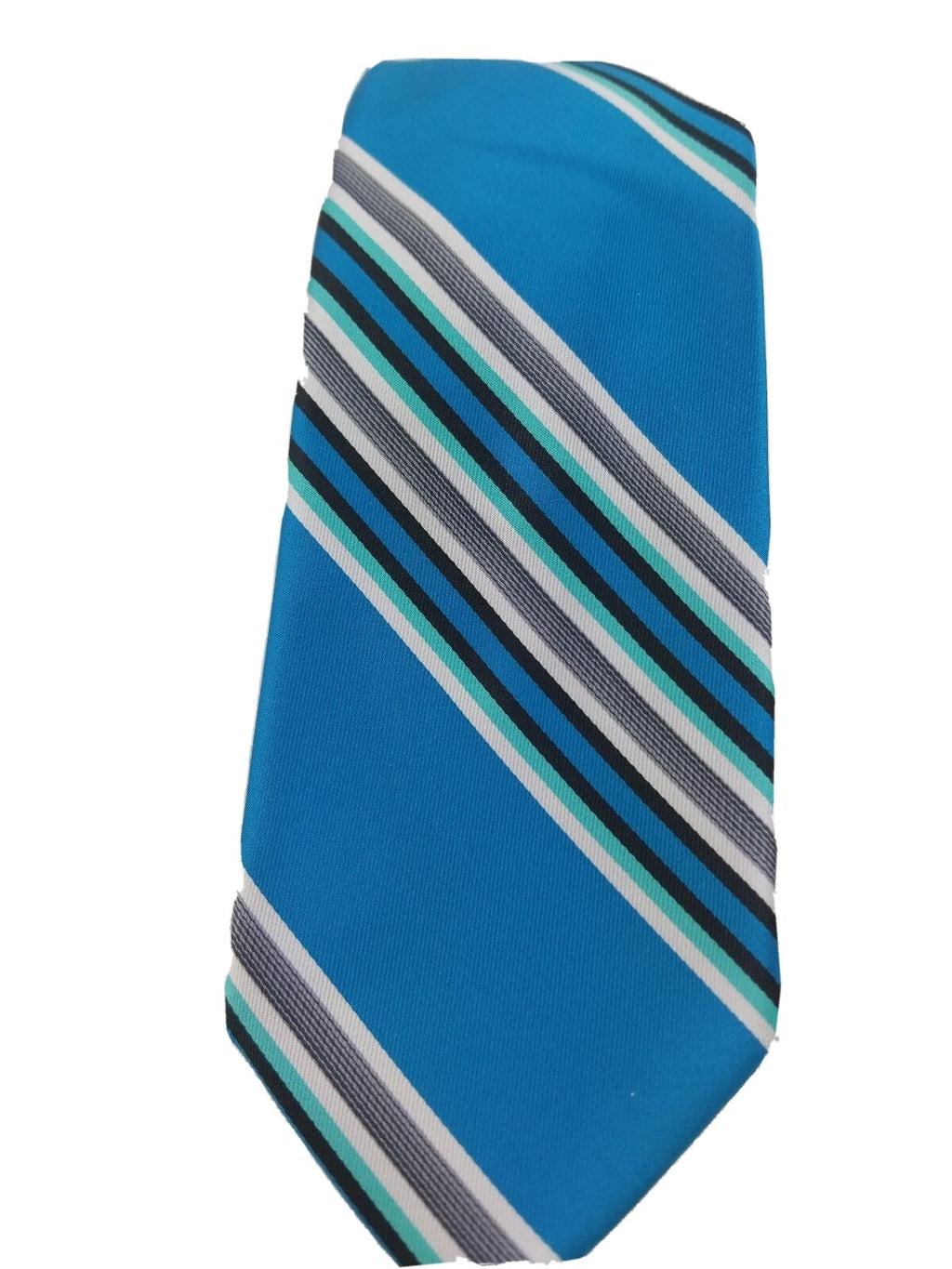 Madison Mens Neck Tie Turquoise Striped Tie