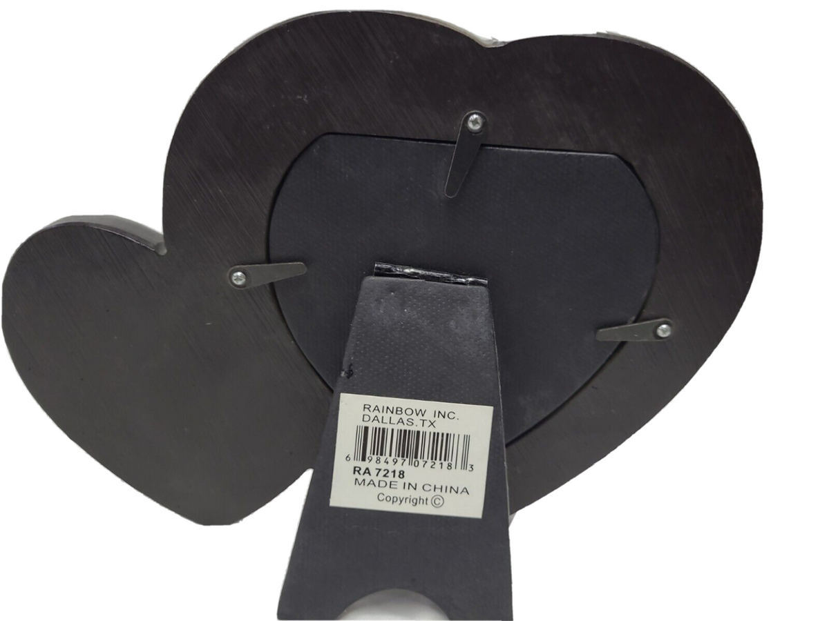 Heart Shaped Standing Ceramic Resin Picture Frame 4x4by Rainbow