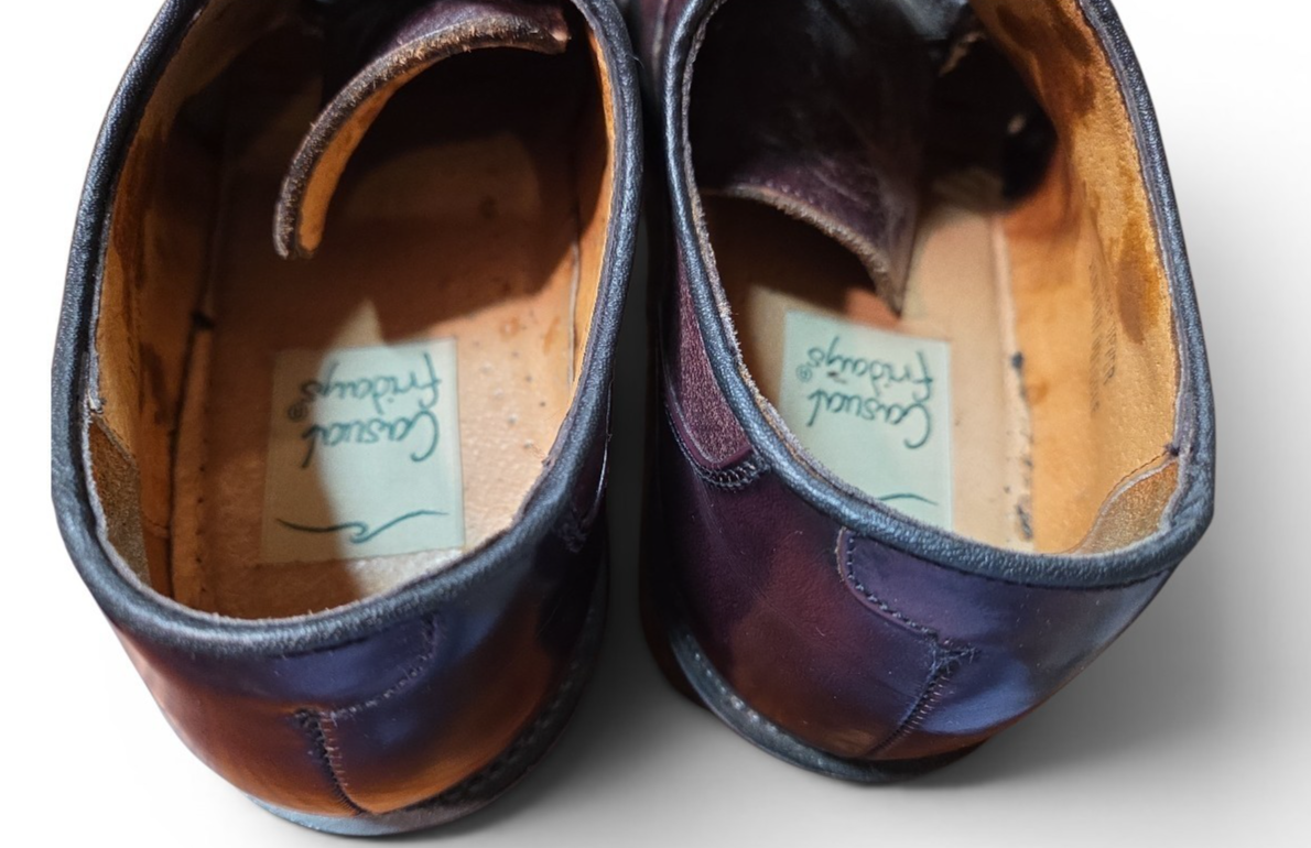 Casual Fridays  Deep Burgundy Oxford Size 9 1/2  Leather Sole Dress Shoes