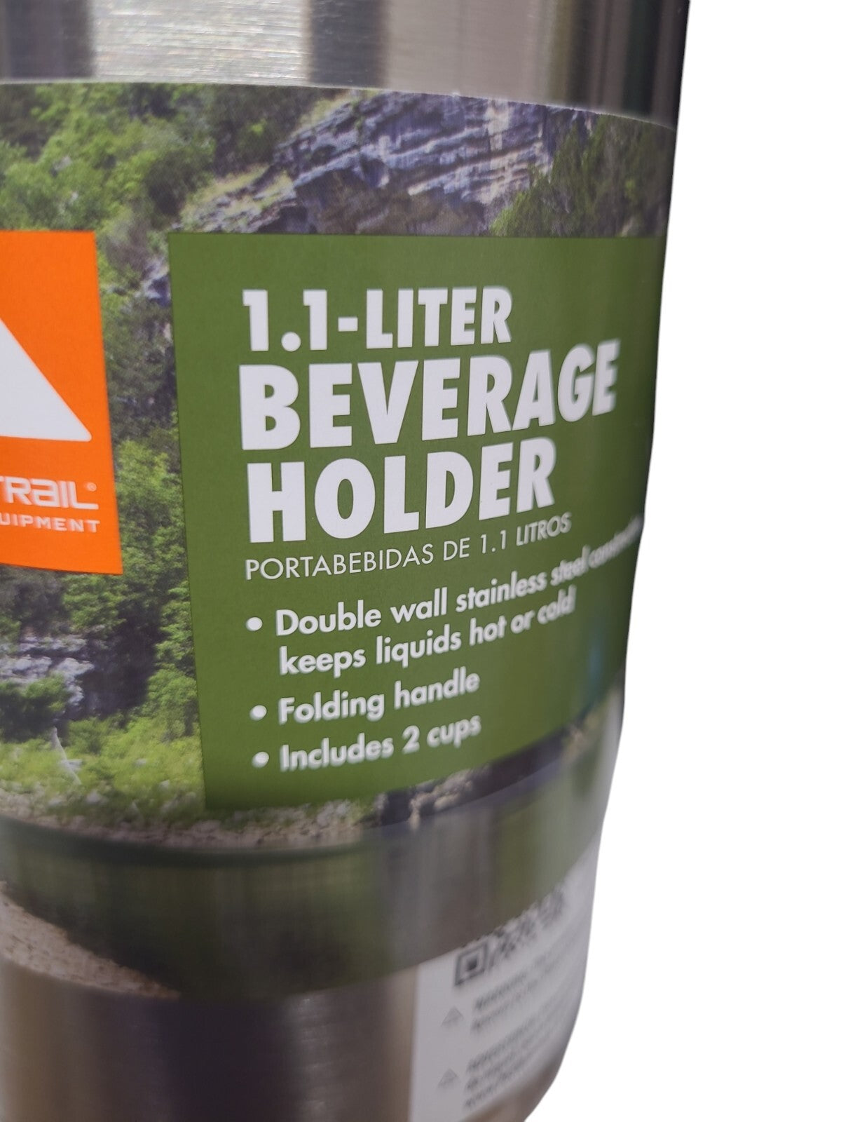 Ozark Trail 1.1L  Stainless Steel Beverage Holder Hot Or Cold 2 Cups Fold Handle