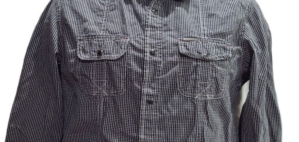 Marc Ecko Shirt Mens Small Black & White SNAP Front Button Up Camp Long Sleeve