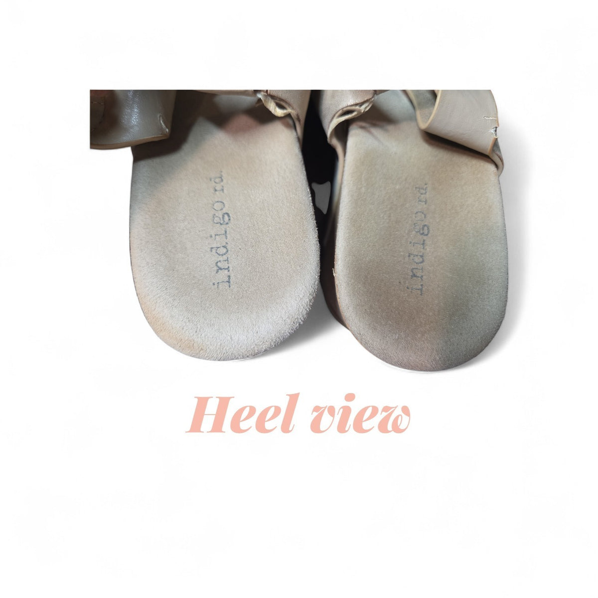 Indigo Rd. Beige Faux Suede Criss Cross Ankle Strap Wedge Heel Sandals