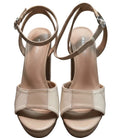 Madden Girl Beige Neutral Womens Block Heel Ankle Strap Platform Heels Size 6.5