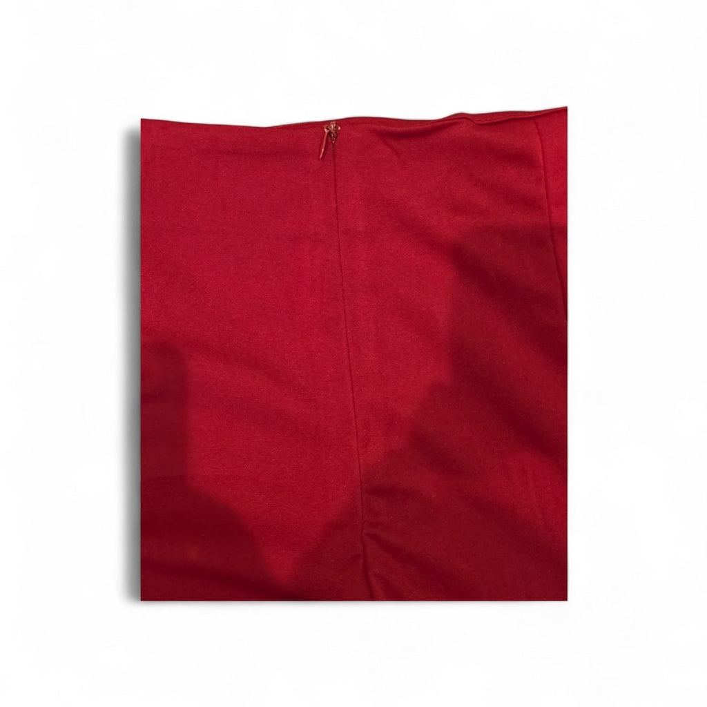 Ladies Casual    Cranberry Red Slacks with Front button Decor Size L