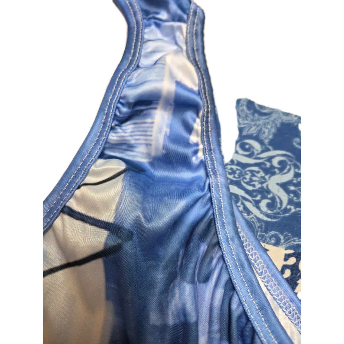 Color Block Dress Womens Small Blue White Casual Shift Sleeveless scoop neck 4XL