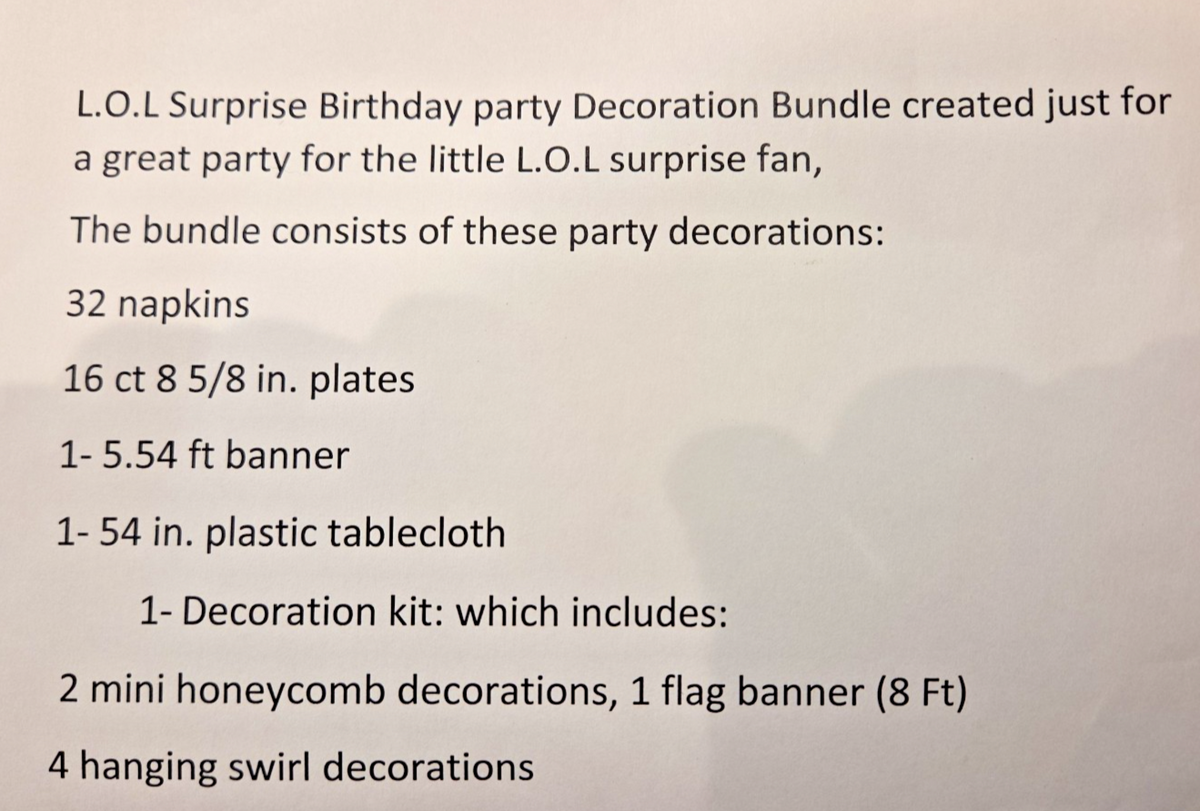 LOL Surprise Dolls Party Supplies Bundle