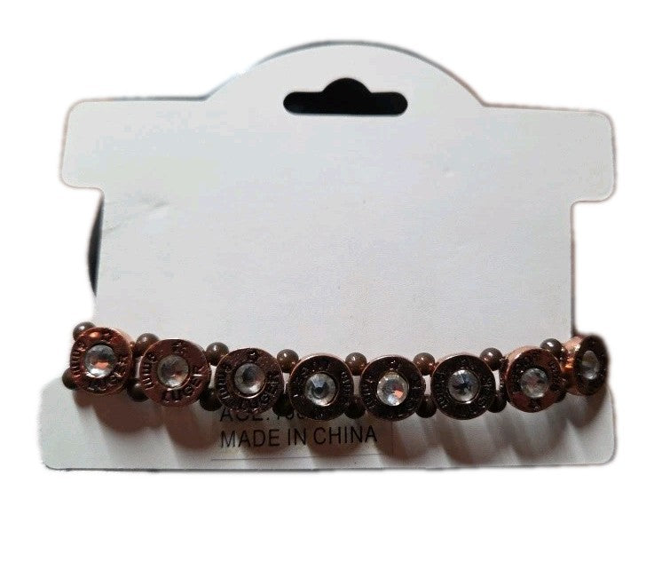 Fashion Jewelry Jeweled Bullet Head 99M Luger  Bracelet