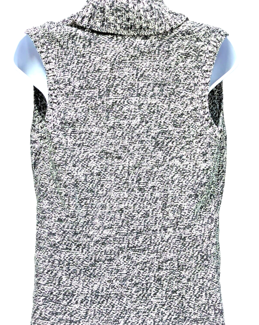 Chaps Petite Womens Charcoal Sleeveless Button Sweater Vest