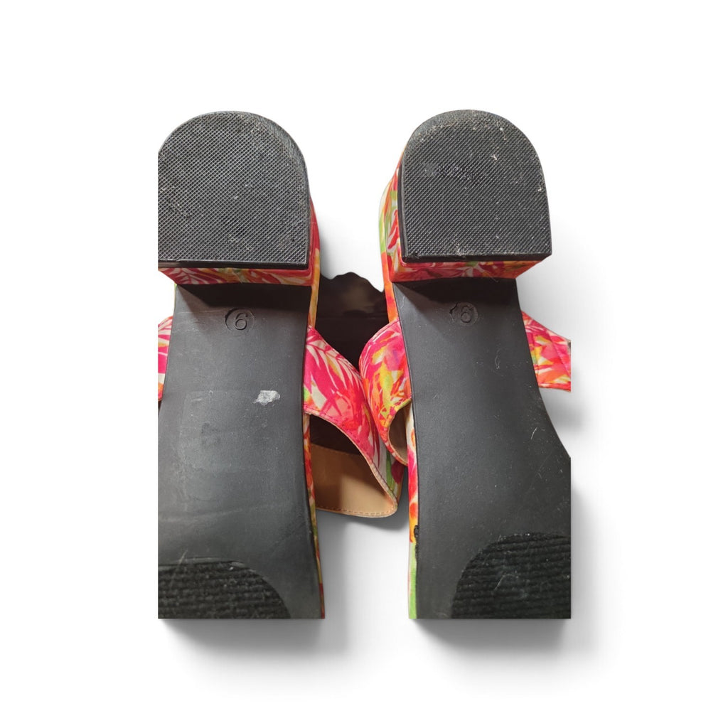 Cato's Women's Bright Floral Pattern Low Block Heels Size 9