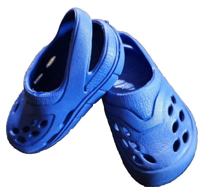 Child Blue "Croc Like" Plastic Back Strap Sandal Shoes Size 5