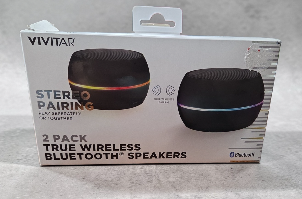 Vivitar Portable Wireless Bluetooth Speakers, 2-Pack