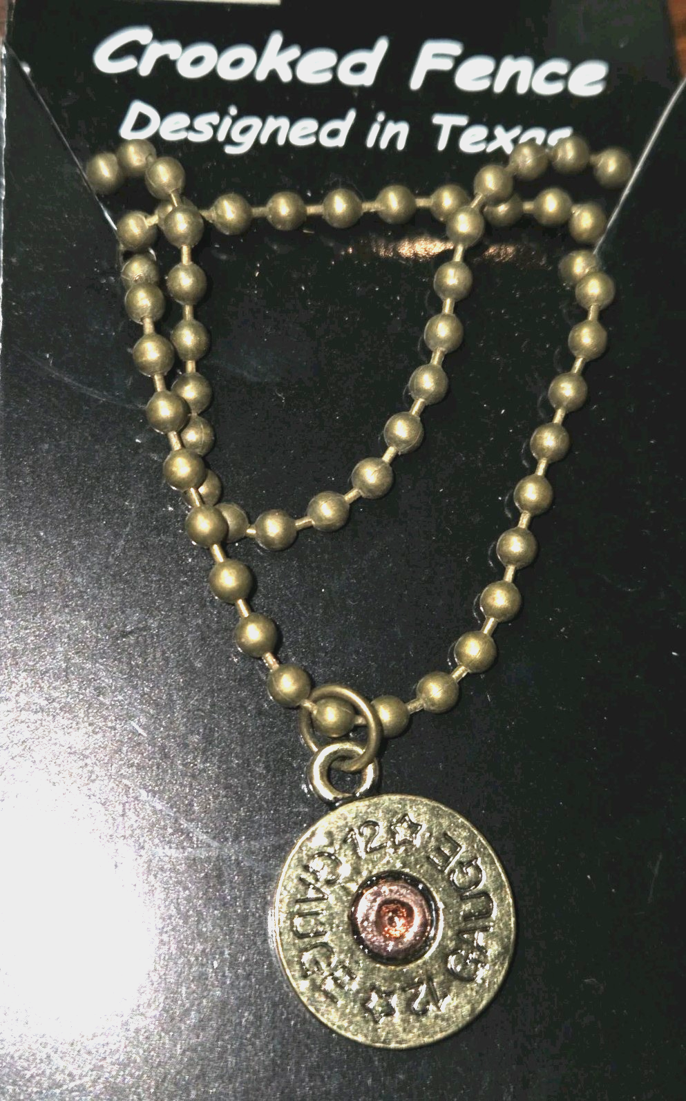 Crooked Fence 12 Gauge Casing  Beaded Necklace