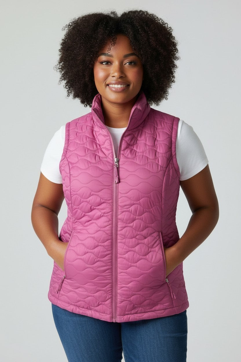 Free Country Womens Medium Raspberry  Quilted Pile Vest Jacket Size S