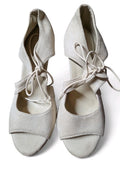 Vintage Suede Lace Tie  Heels Size 8 1/2