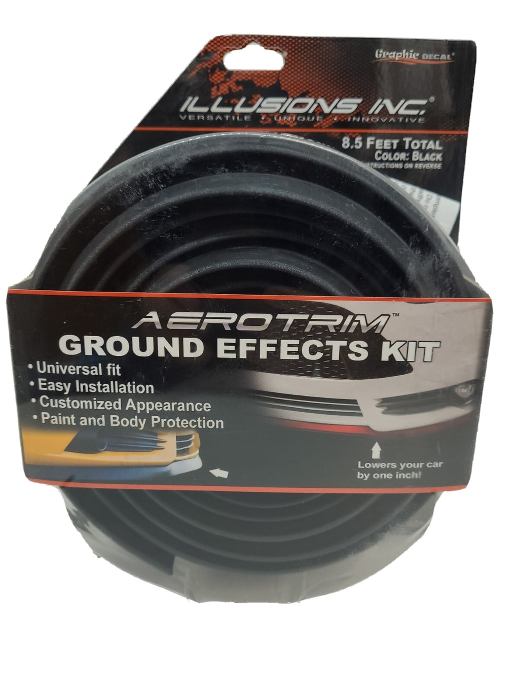 Illusions Inc. Aerotrim Ground Effects Kit - Black, 8.5 Feet