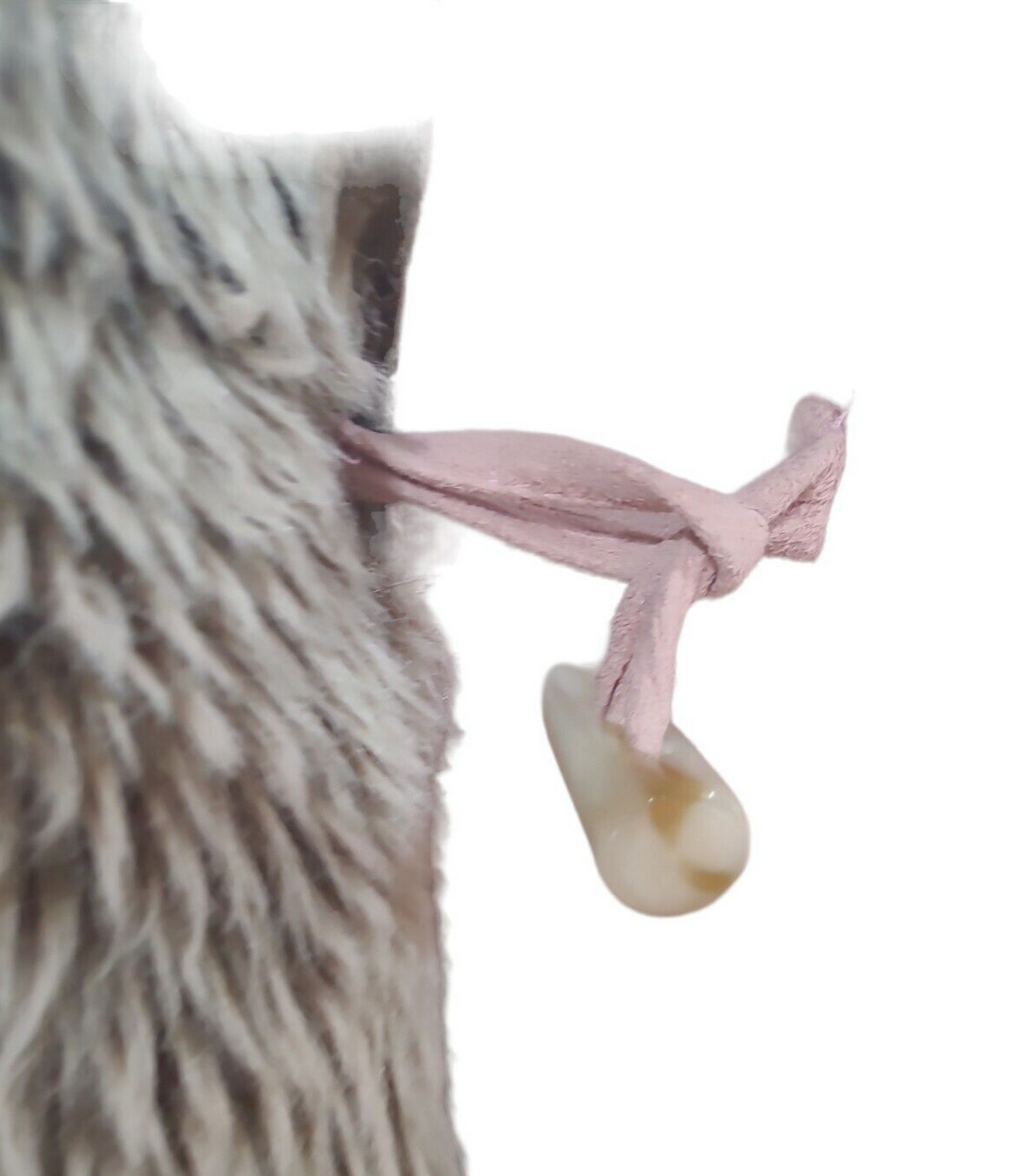 Blush Pink Suede and Faux Fur Sleeveless Vest.