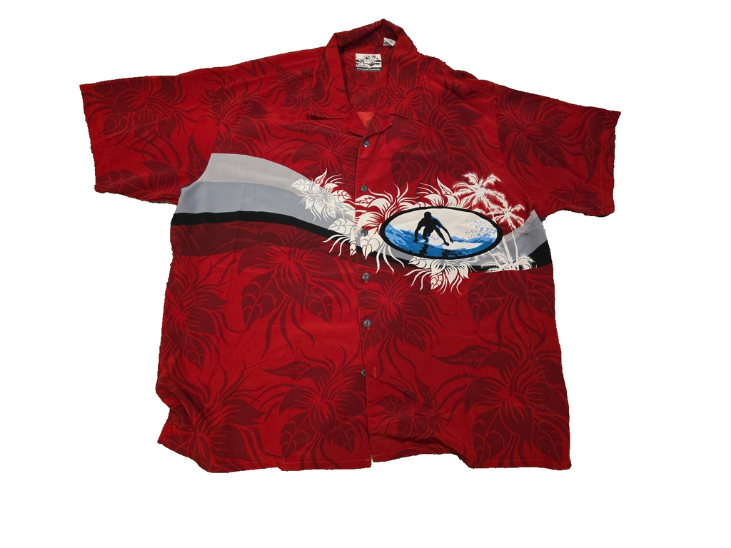 Pineapple Connections Shirt Mens 2XB Hawaiian  "Surfing The Waves" Shirt