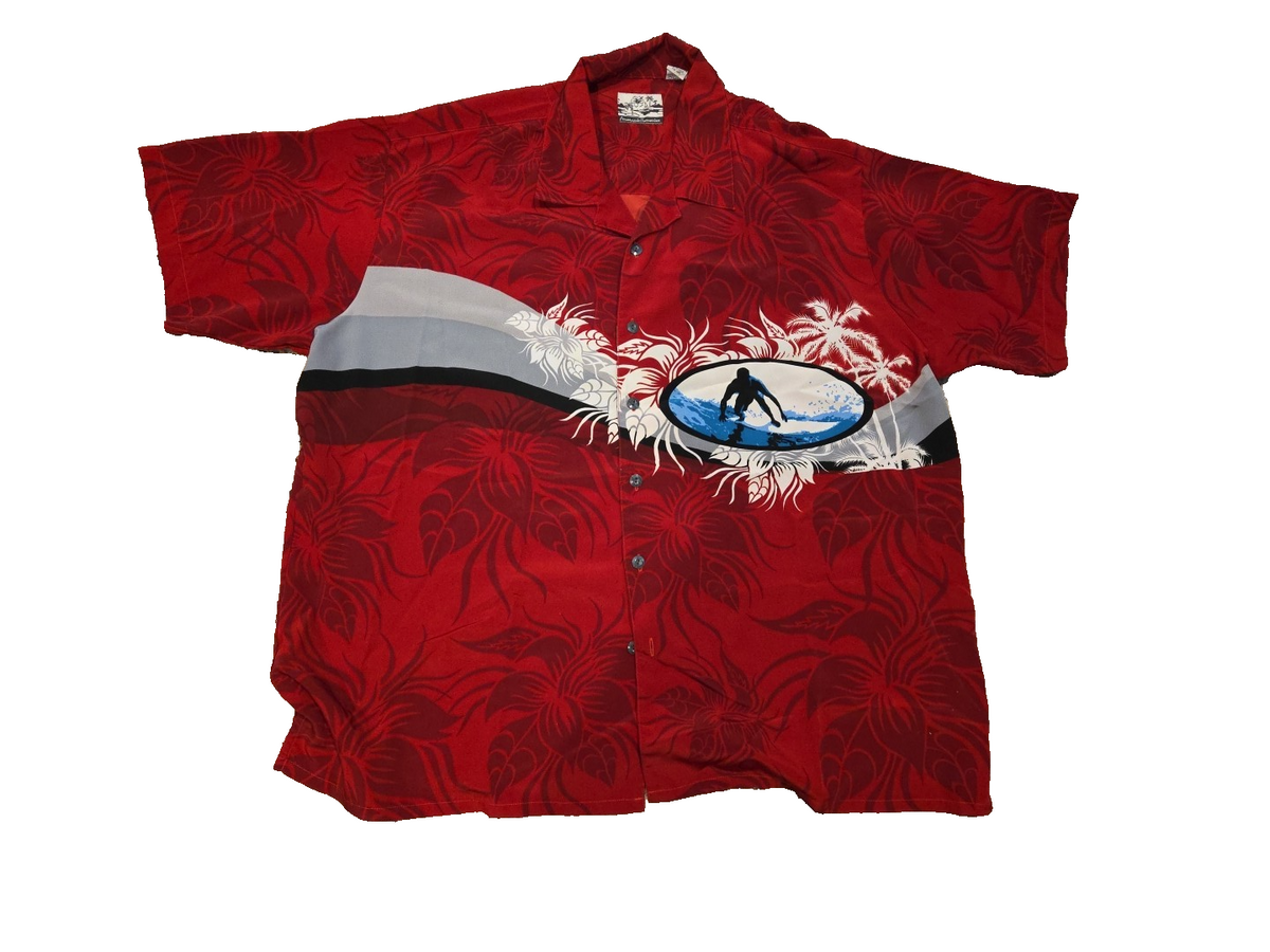 Pineapple Connections Shirt Mens 2XB Hawaiian  "Surfing The Waves" Shirt