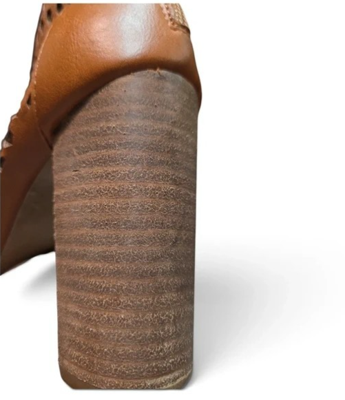 Report Women’s Peep Toe Zip-Up Woven Cutout Booties – Size 7.5 – Taupe/Tan