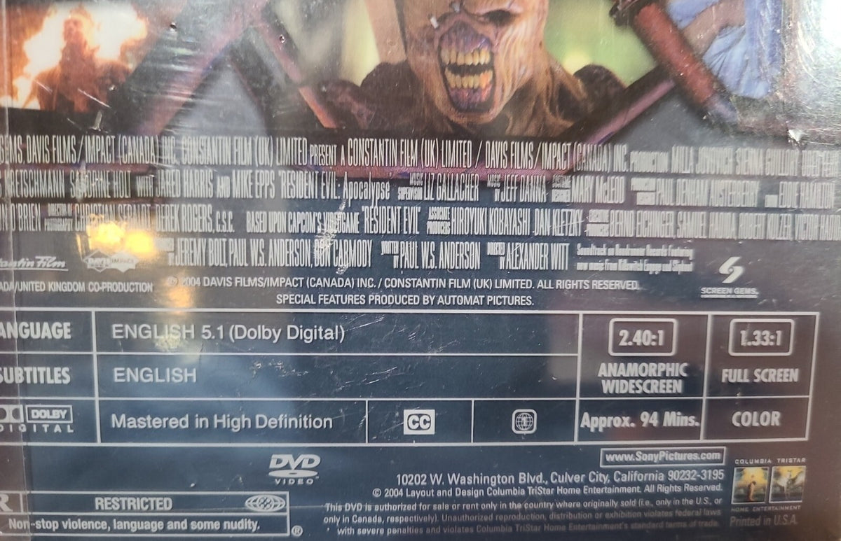 Resident Evil: Apocalypse STILL SEALED