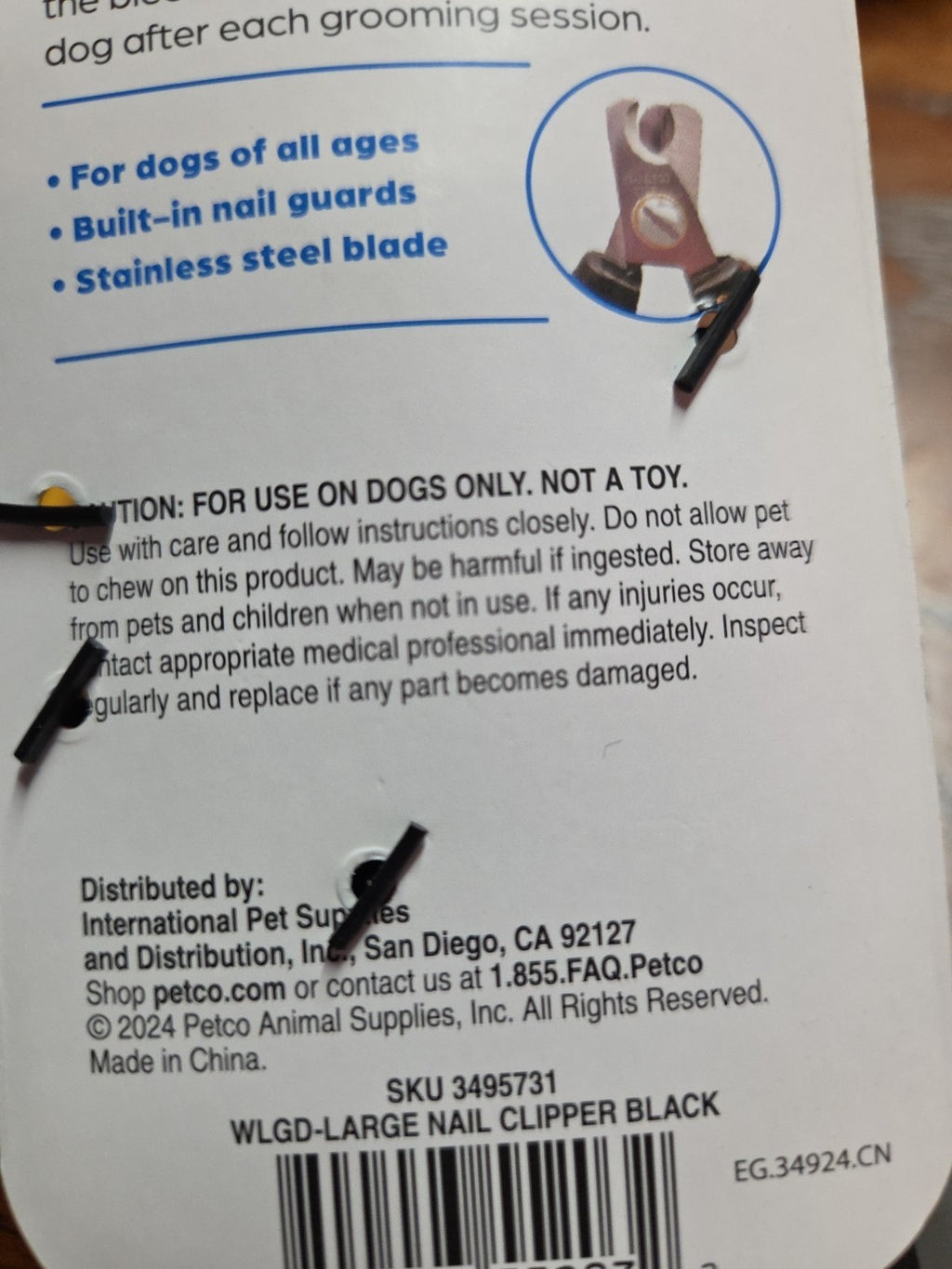 Well & Good Stainless Steel Nail Clipper with Nail Guard Large Dogs over 50 lbs
