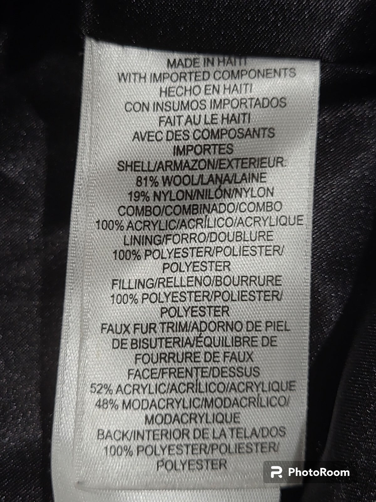 Liz Claiborne  Womens L Black Polyester Blend Dual Close Peacoat
