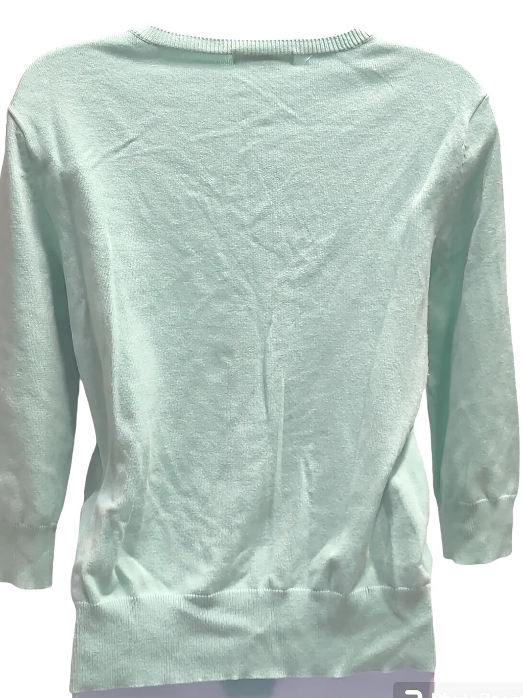 ROZ & ALI  Mint Green Button up Sweater  Top size L
