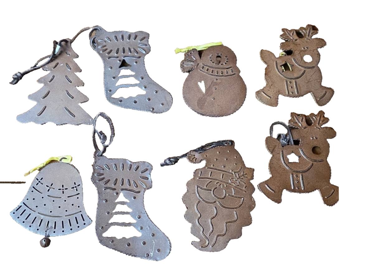 RUSTIC METAL FARMHOUSE CHRISTMAS TREE ORNAMENTS