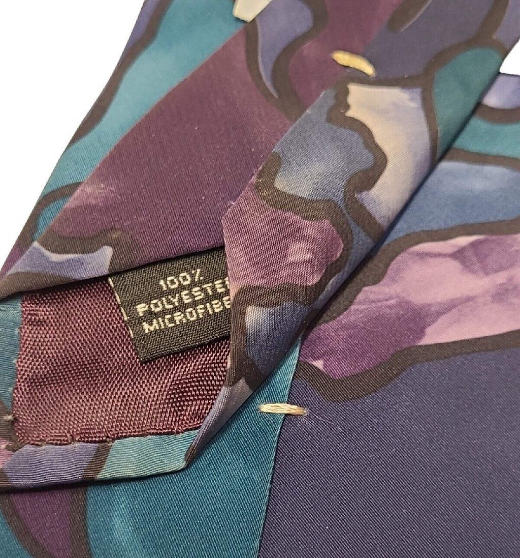 Classic collection by Van Heusen Blues& Purple  Camo Pattern 100% Polyester Tie
