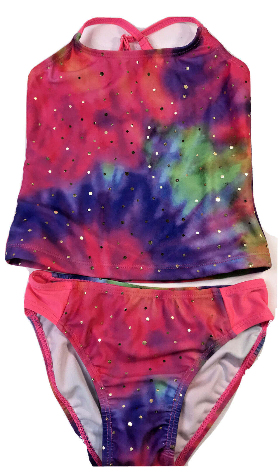 Real Love 2 pc. Girls Tye dye purple Swimsuit 4/5 Tankini NWT