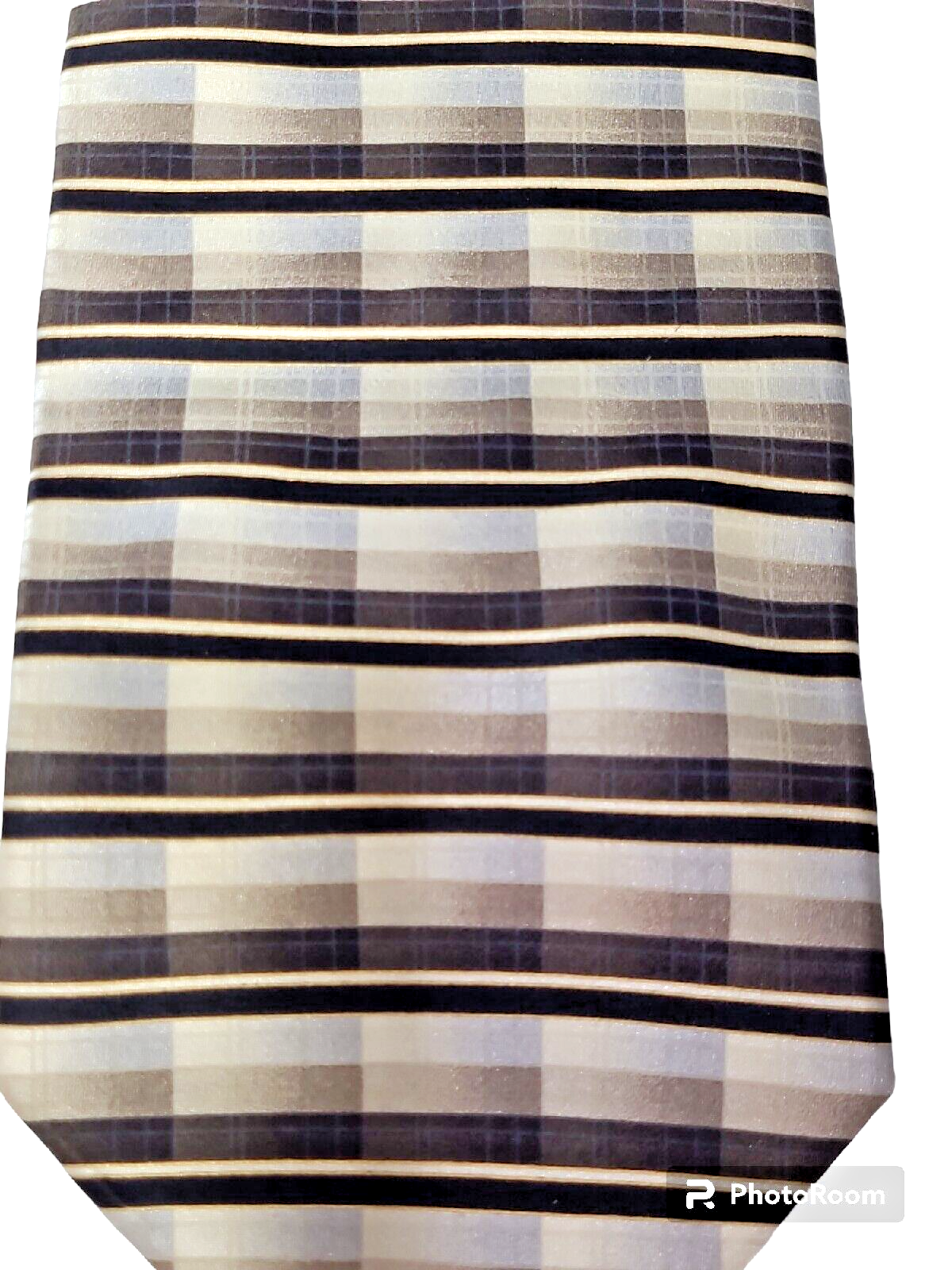 Di Maggio  Men's 100% silk  Handmade Brown Yellow Antique white Neck Tie