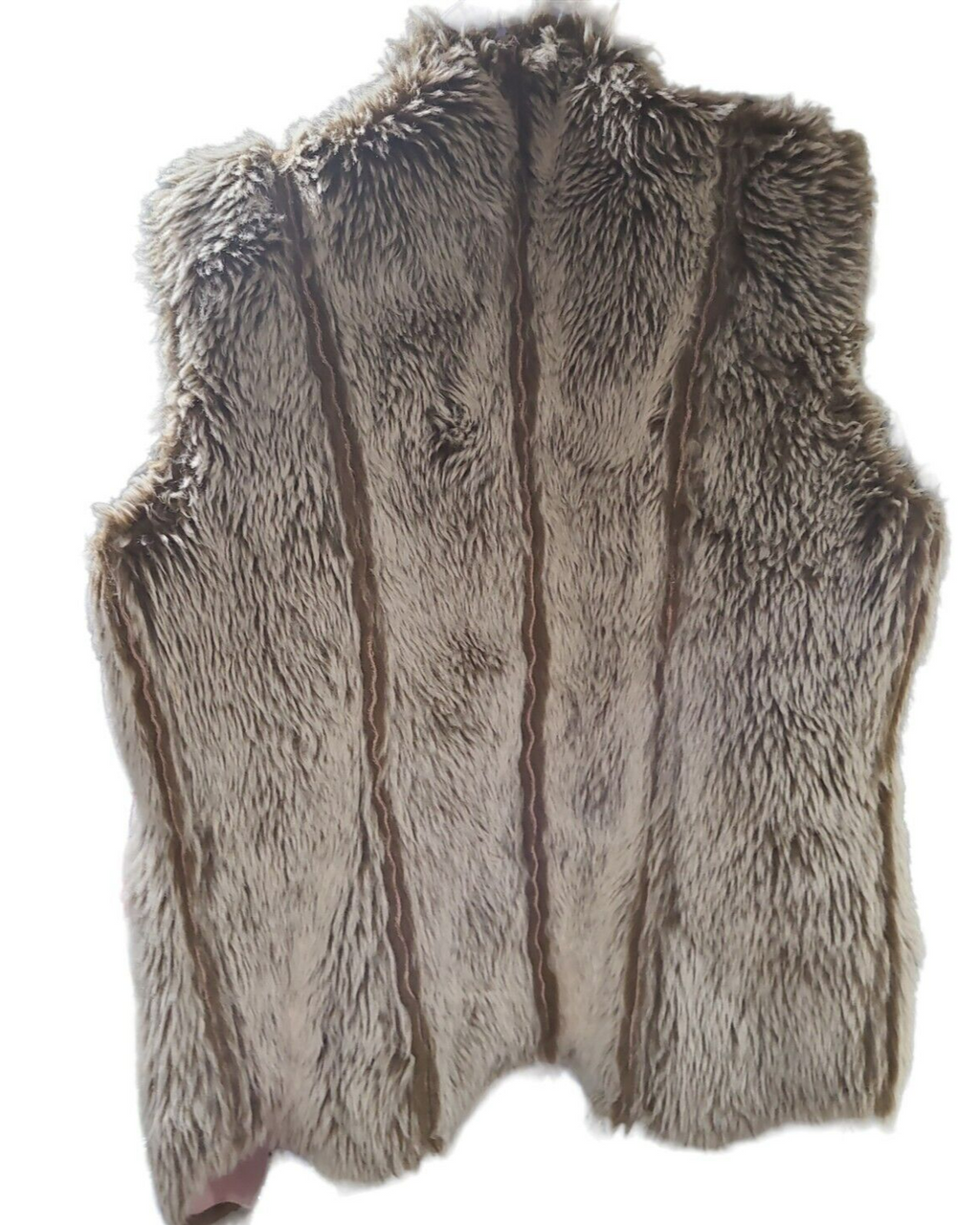 Blush Pink Suede and Faux Fur Sleeveless Vest.