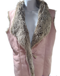 Blush Pink Suede and Faux Fur Sleeveless Vest.