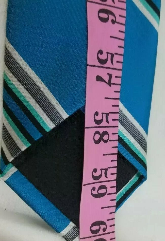 Madison Mens Neck Tie Turquoise Striped Tie