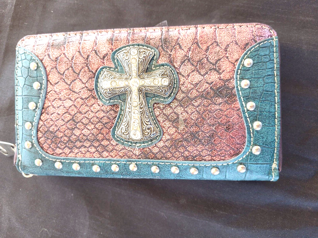 P & G Collection Western Style Brown PU Leather Wallet Clutch various styles