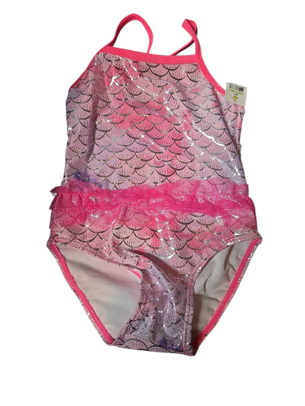 Real Love Toddlers Girls  2T  Mermaid Pinks and Silver One Piece Bathing Suit