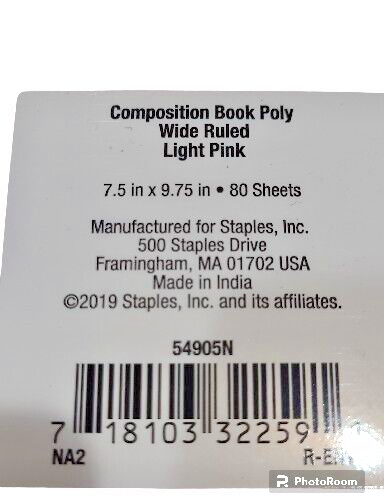 12 ct case quanity Staples Compositions books 9.75" x 7.5" Wide Ruled 80 Sheets