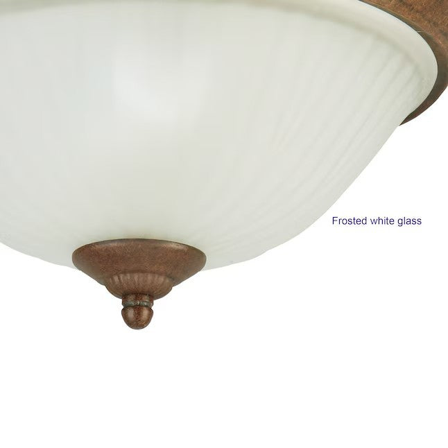 allen + roth 2-Light 13-in Antique Brown Flush Mount Light UPC 725916100728