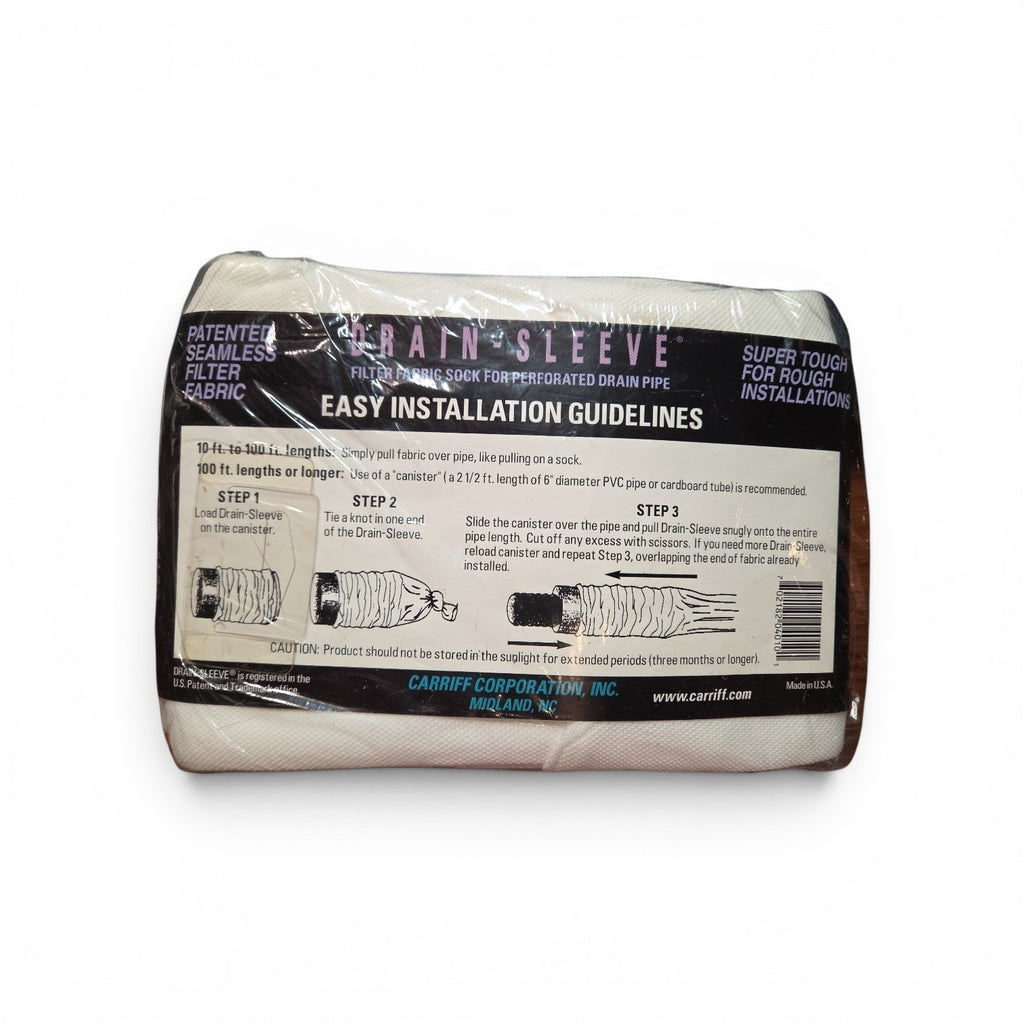 Carriff Drain Sleeve Filter Fabric Sock 4" X 10 L ' Perforated