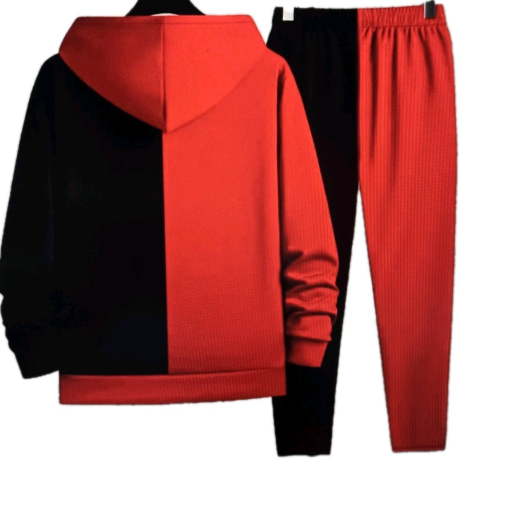 Large Size Men's "Believe in Yourself" Printed T-Hoodie and Pant  Set,